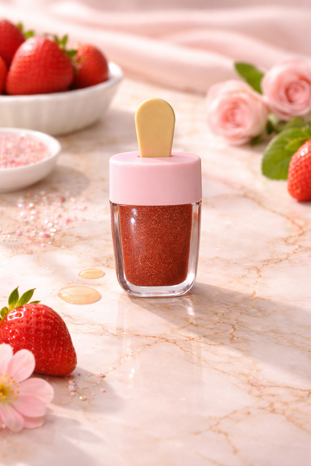 icecream red shimmer lipgloss
