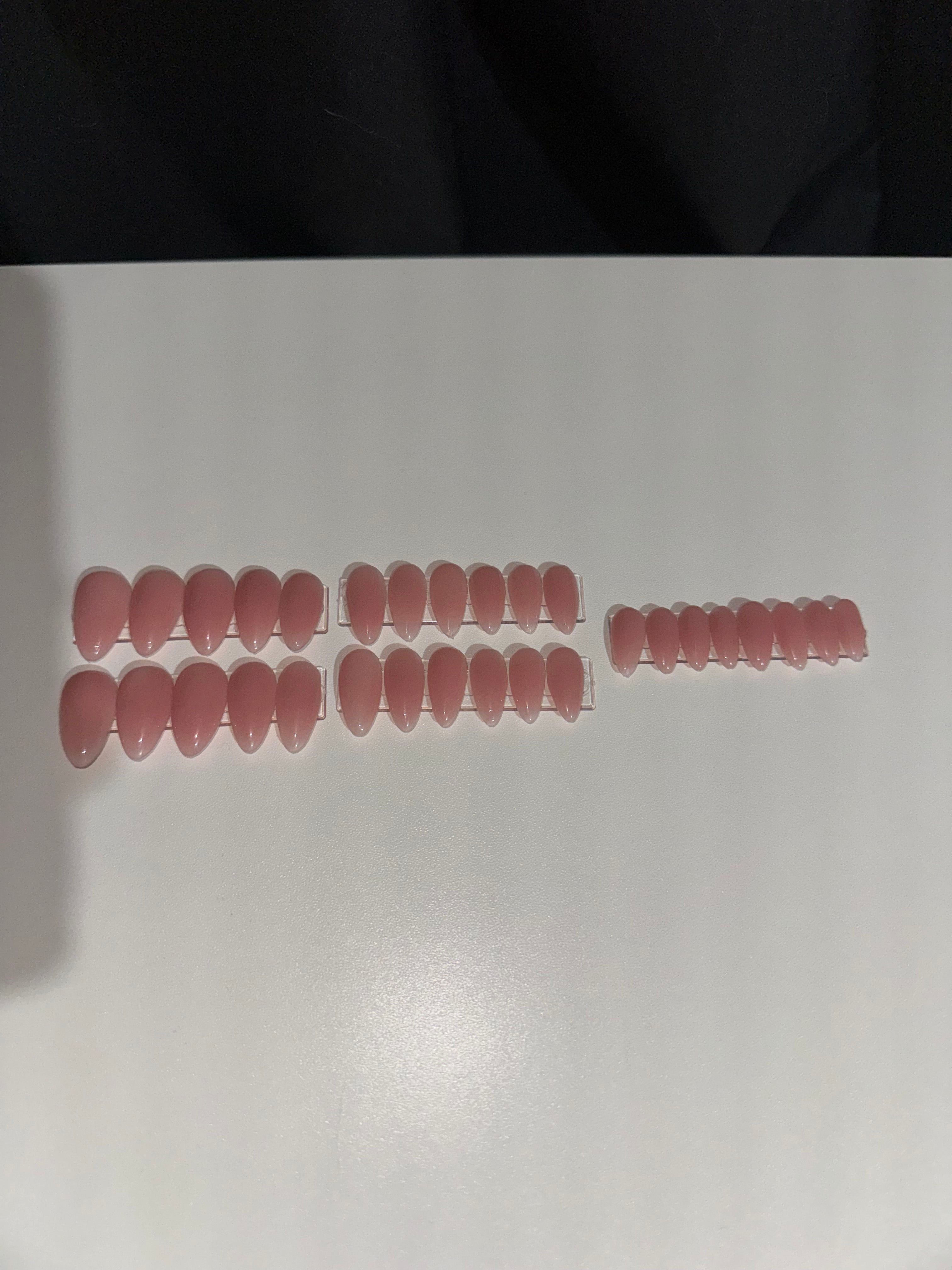 plain pink press on set
